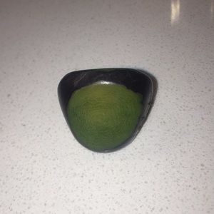 Funky Carved Green Ring, Size 8